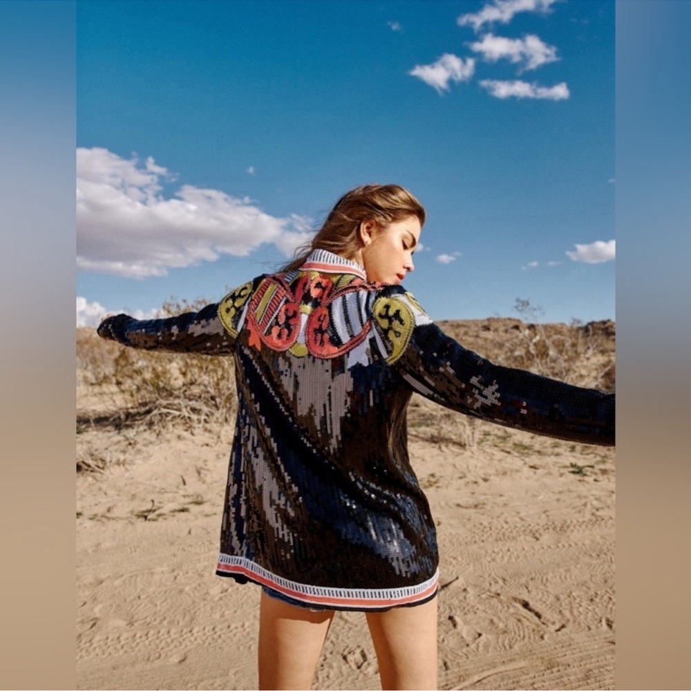 Nasty Gal Sequins Western Top